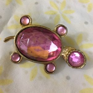 3/$20 Pink and Gold Turtle Brooch